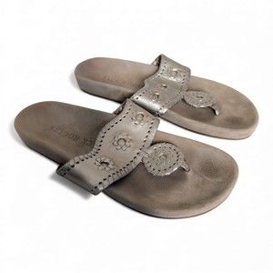 Jack Rogers Gold Whipstitch Thong Sandals - Size 7
